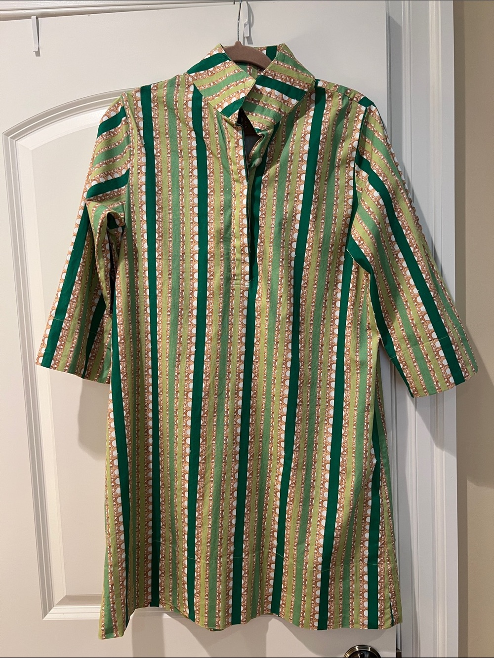 Holly Shae Green Cabana Striped Arden dress SizeS/M